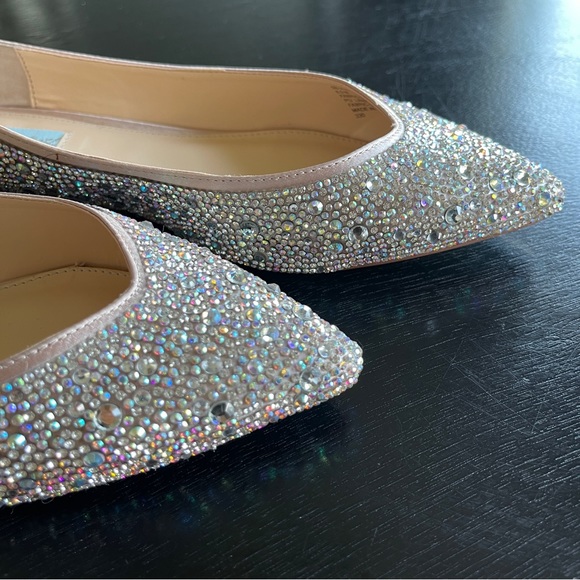 BETSEY JOHNSON Nude Rhinestone Flats Shoes - Picture 7 of 12